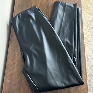 NWT Fabletics vegan leather leggings with zipper